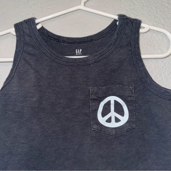 Kid's GAP Grey Peace Out Tank Top - Picture 3 of 8